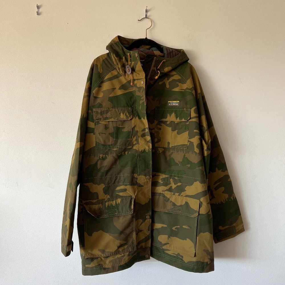 LL Bean Camo Jacket Coat Plus 3X